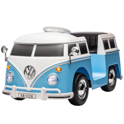 Nancy's Pettenasco Elektrische auto voor kinderen - Volkwagen Camper - Kinderauto - 3-8 km/u - Blauw