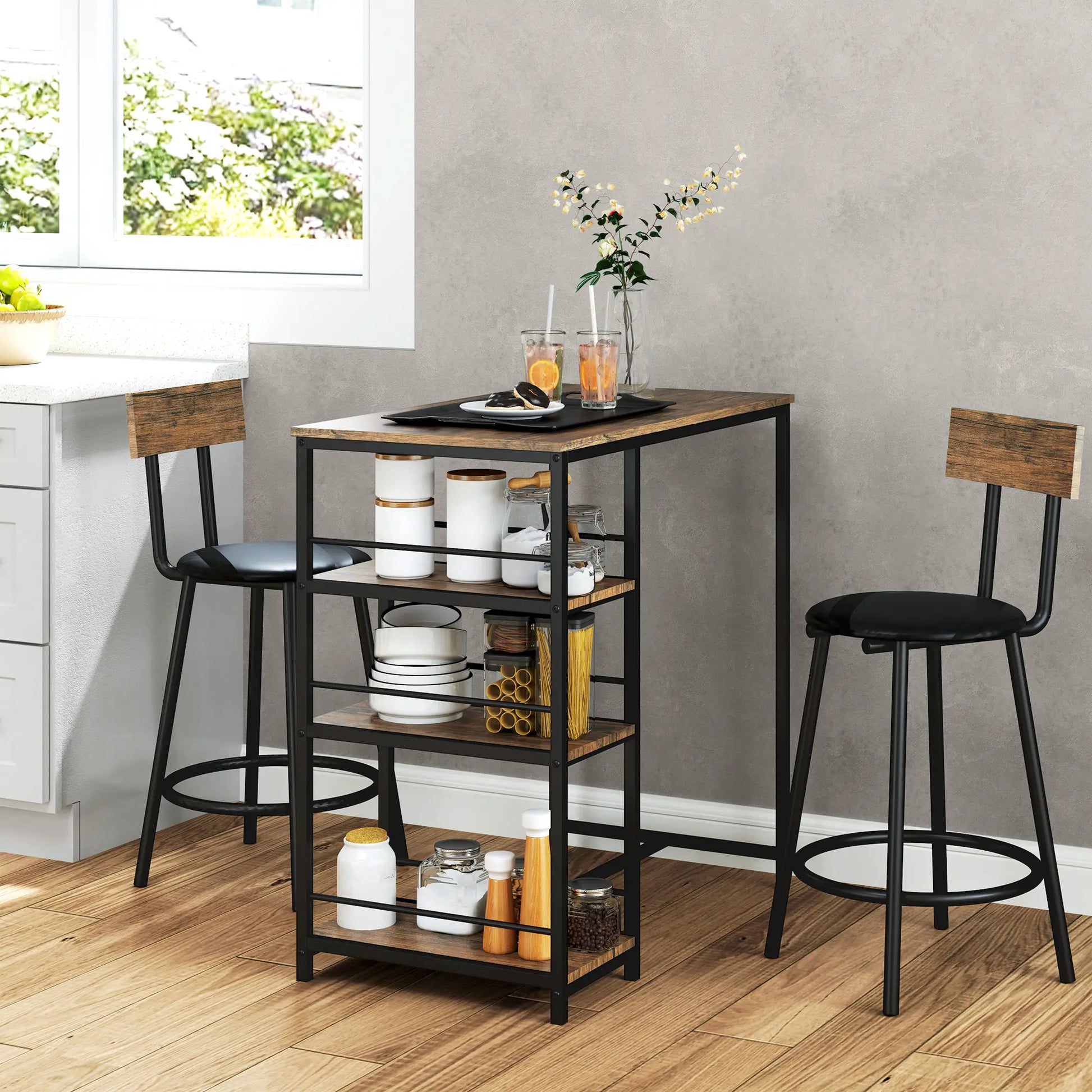 Nancy's Capurso Bartafel Set - 3-Delige Bar Set - Eiken