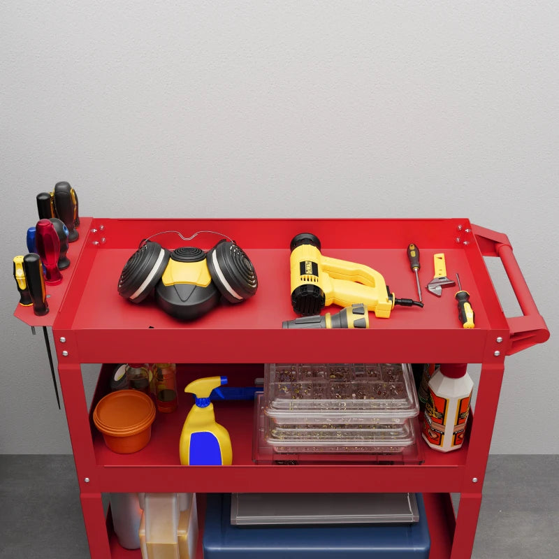 Nancy's Nalles Servicekar - Gereedschapswagen - Gereedschapskar - Rood - Staal - ± 85 x 35 x 75 cm