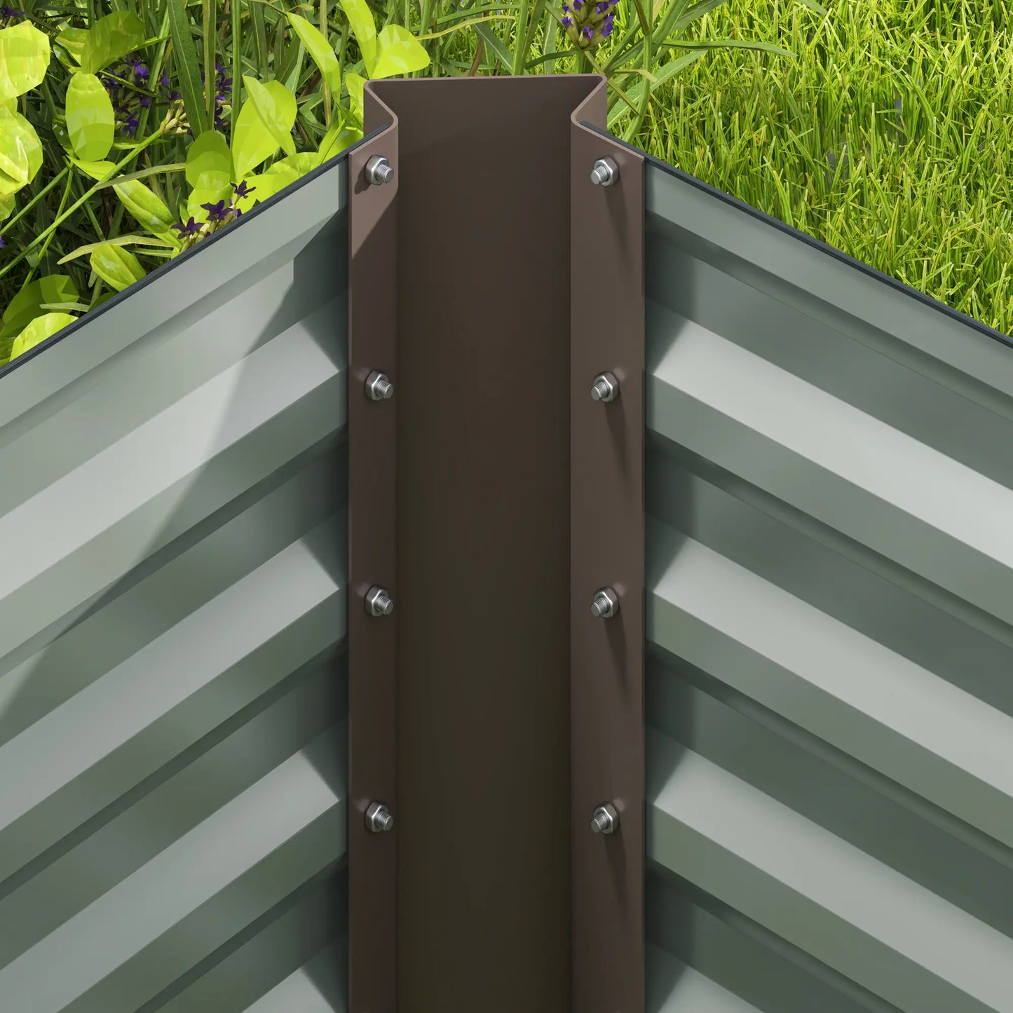 Nancy's Adorigo Plantenbak Set van 2 - Bloembak - Verhoogd Tuinbed - Donkergrijs - ± 120 x 60 x 60 cm