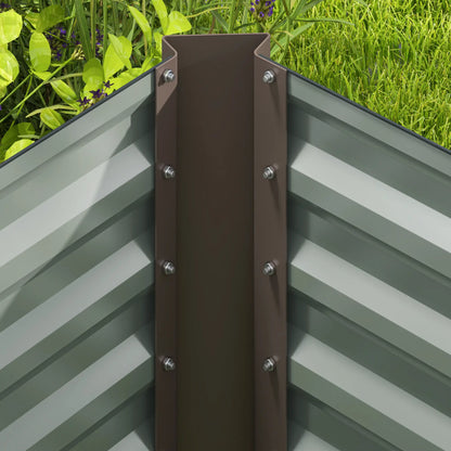 Nancy's Adorigo Plantenbak Set van 2 - Bloembak - Verhoogd Tuinbed - Donkergrijs - ± 120 x 60 x 60 cm