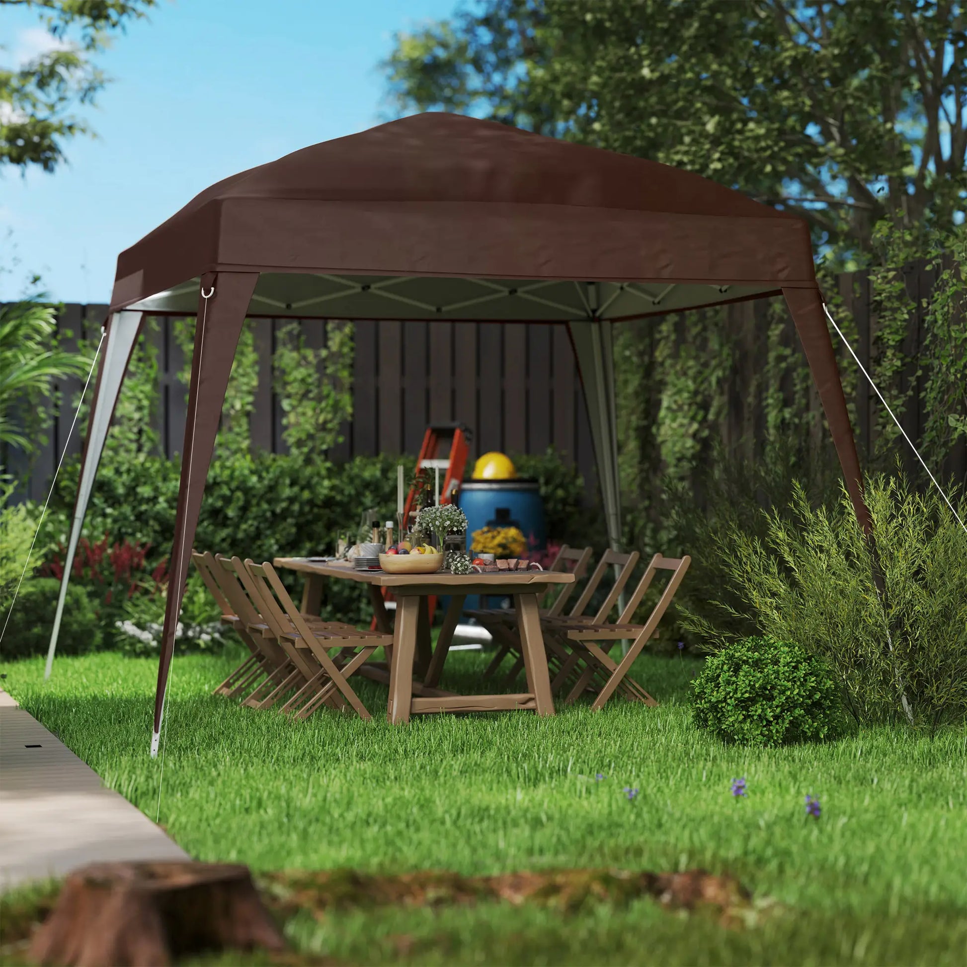 Nancy's Ganfei Partytent Overkapping - Paviljoendak - Koffie - 240 x 240 cm
