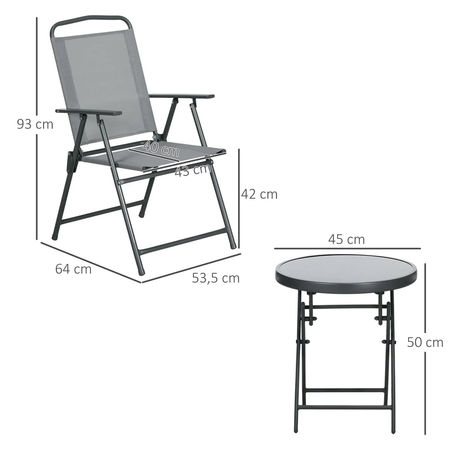Nancy's Cimego Bistroset - Tuinset - Balkonset - Lichtgrijs