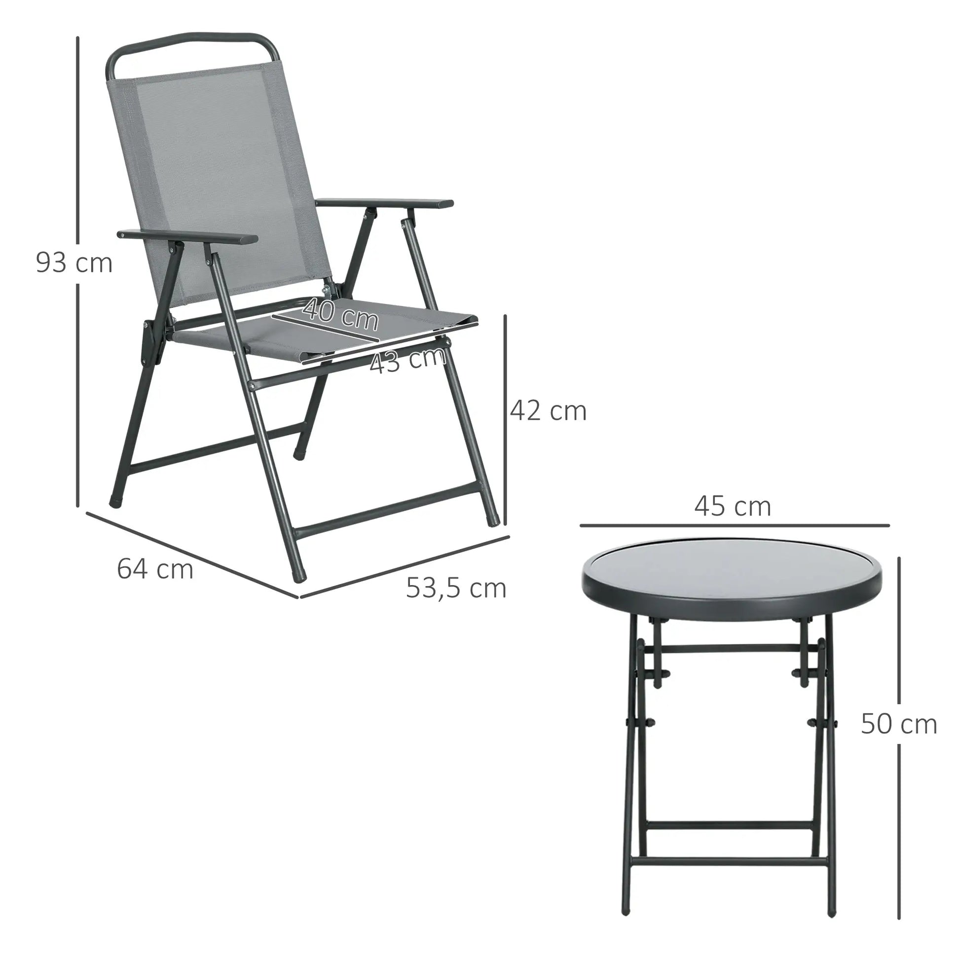 Nancy's Cimego Bistroset - Tuinset - Balkonset - Lichtgrijs