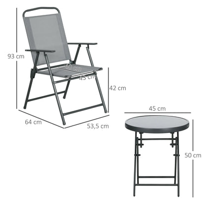 Nancy's Cimego Bistroset - Tuinset - Balkonset - Lichtgrijs