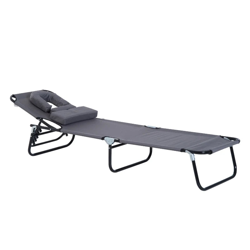 Nancy's Caparica Lounger - Lit lounge - Lit de plage - Pliable - Gris