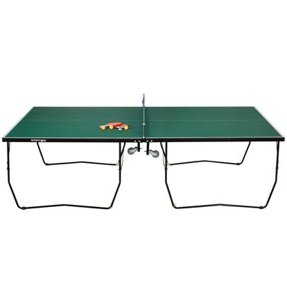 Nancy's Plymouth Table Tennis Table, full-size, foldable, 8 wheels, incl. bats and balls, green,