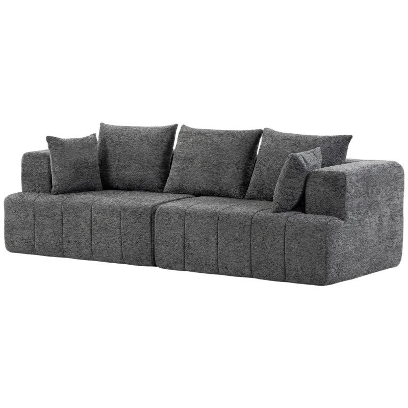 Nancy's Terlago 3-Zitsbank - Sofa - 3 Persoons Bank - Grijs - Chenille - ± 250 x 105 x 85 cm