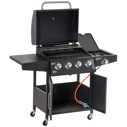 Nancy's Gamil Barbecue - BBQ - Grill - Gas BBQ - 4 Branders - Zwart - Staal