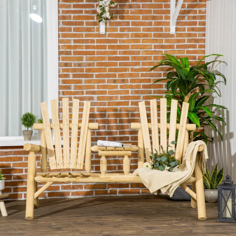 Nancy's Riccione Tuinbank - Loungebank - Balkonbank - 2 Stoelen met tafel - Dennenhout - ± 155 x 90 x 105 cm
