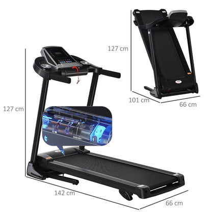 Nancy's Garland Folding Electric Treadmill 500W 1-12.8km/h with LED Display for Home Gym Indoor Fitness