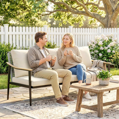 Nancy's Salvarosa Loungebank - Tuinbank - 3-Zits buitenbank - Rotan - ± 175 x 75 x 80 cm
