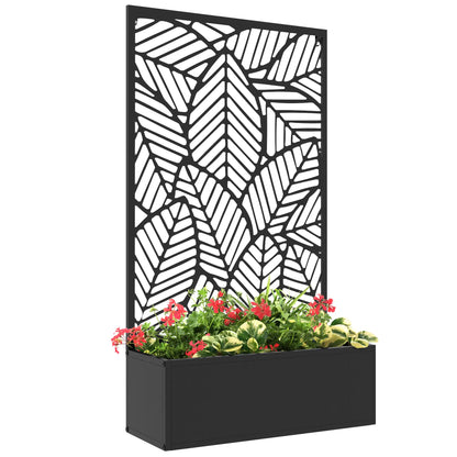 Nancy's Caltagirone Plantenbak - Bloembak - Plantenrek - Tuinbed - Zwart - Staal - ± 60 x 25 x 110 cm