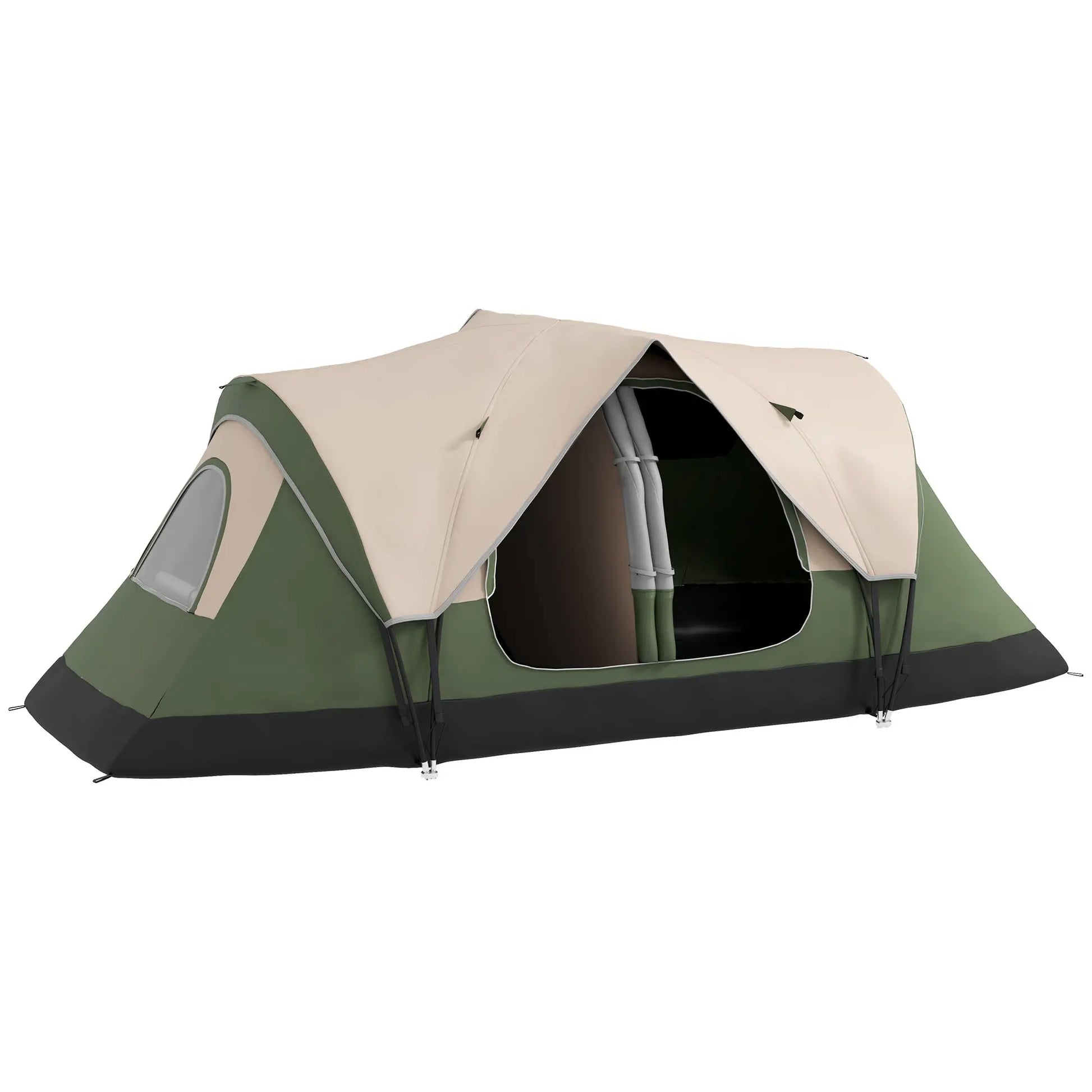 Nancy's Durazzano Kampeertent - 6-Persoons Campingtent - 2 Slaapkamers - Donkergroen - 450 x 215 x 180 cm