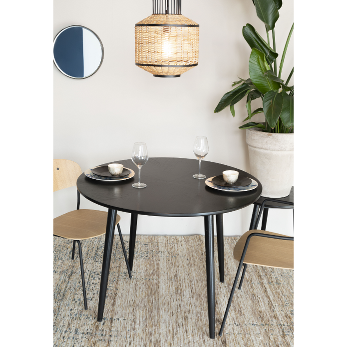 Nancy's Muyano Eettafel - Eetkamertafel - Keukentafel - Zwart - Eikenhout - Ø 120 x 75 cm