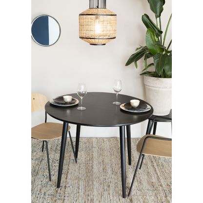 Nancy's Monument Table - Retro - Black - Mdf, Oak - 120 cm x 120 cm x 75 cm