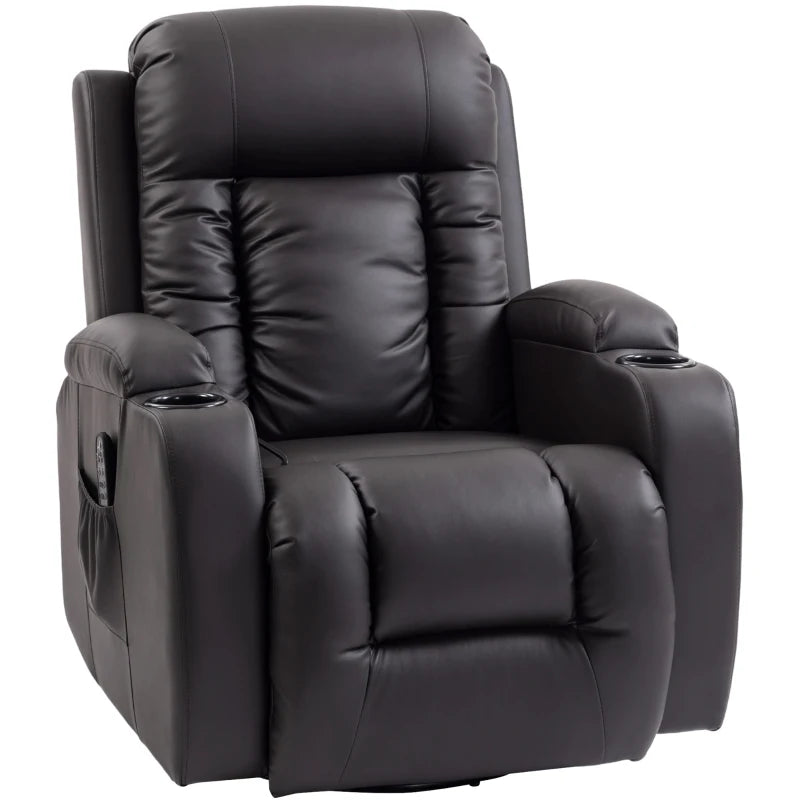 Nancy's Pollenza Massagestoel - Relaxfauteuil met schommelfunctie - Vibratiemassage - Bruin - Kunstleer
