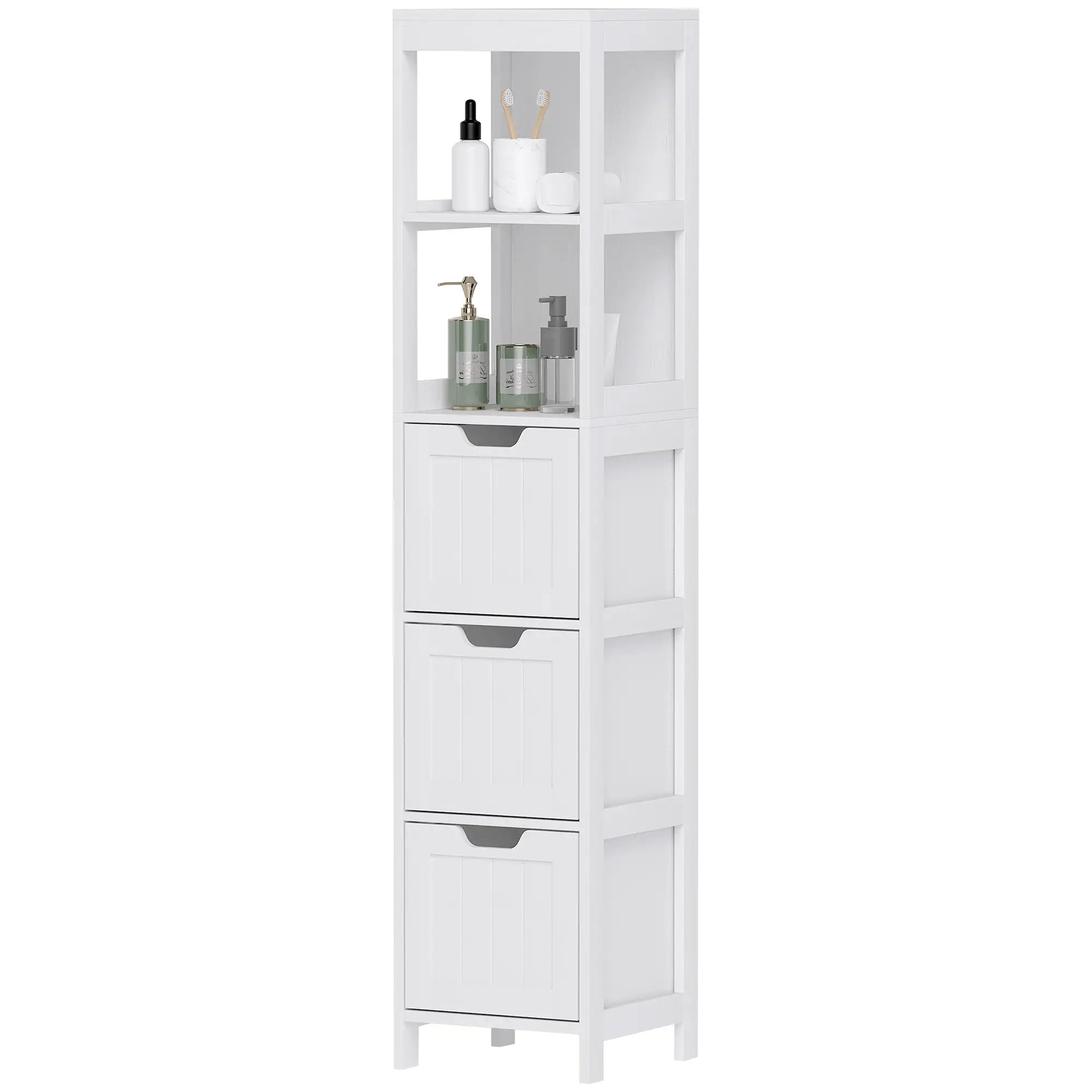 Nancy's Carcoforo Badkamerkast - Badkamermeubel - Wit - ± 30 x 30 x 140 cm