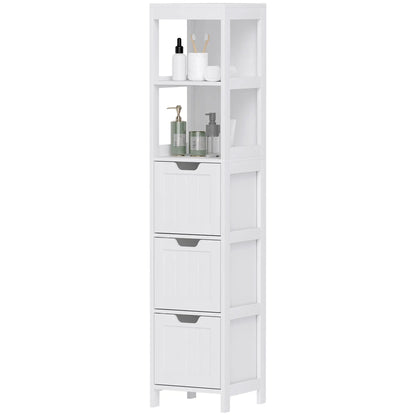 Nancy's Carcoforo Badkamerkast - Badkamermeubel - Wit - ± 30 x 30 x 140 cm
