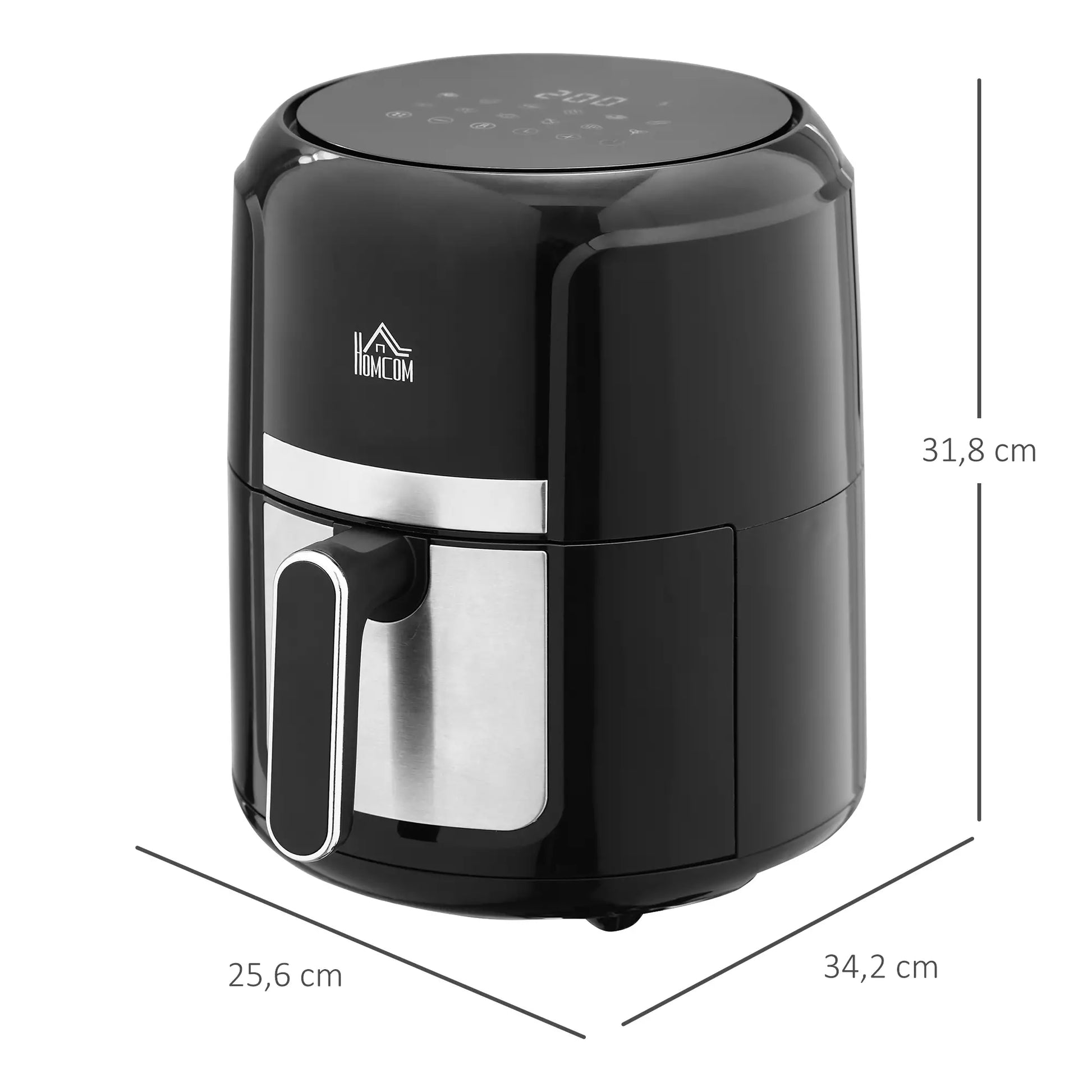 Nancy's Matanca Airfryer - Heteluchtfriteuse - Antiaanbaklaag - Temperatuur 80- 200° - Zwart