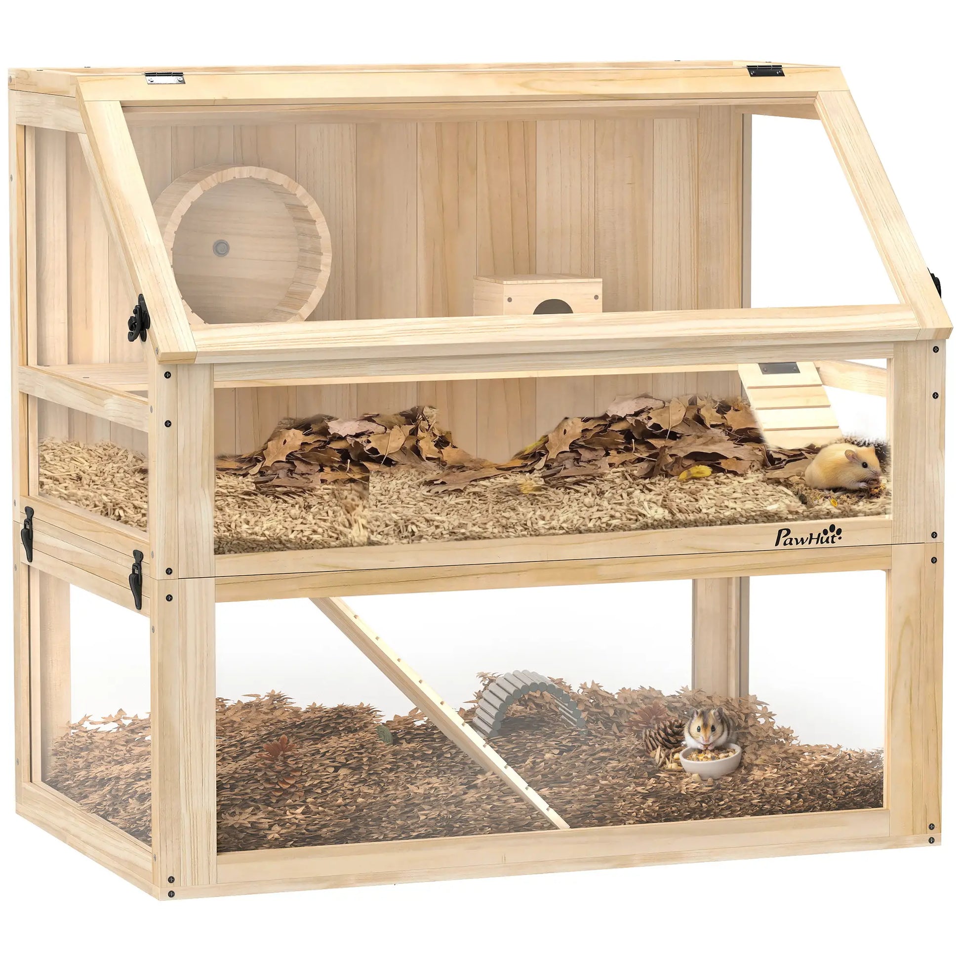 Nancy's Gussago Knaagdierkooi - Hamsterkooi - Dennenhout - ± 80 x 50 x 75 cm