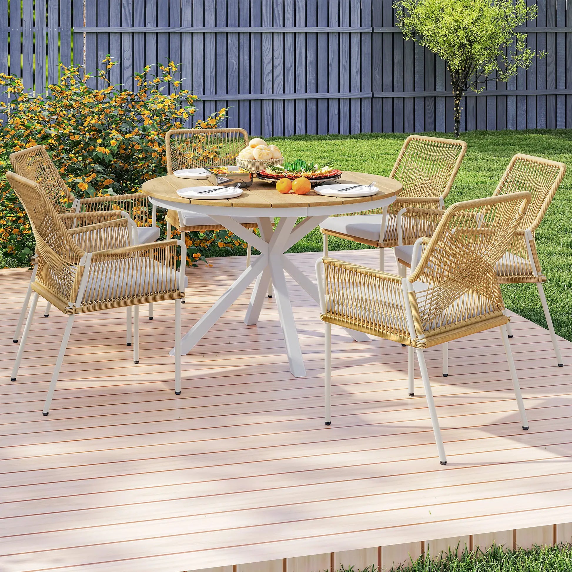 Nancy's Fontanigorda Tuintafel - Terrastafel - Rond - Teak - ± Ø120 x75 cm