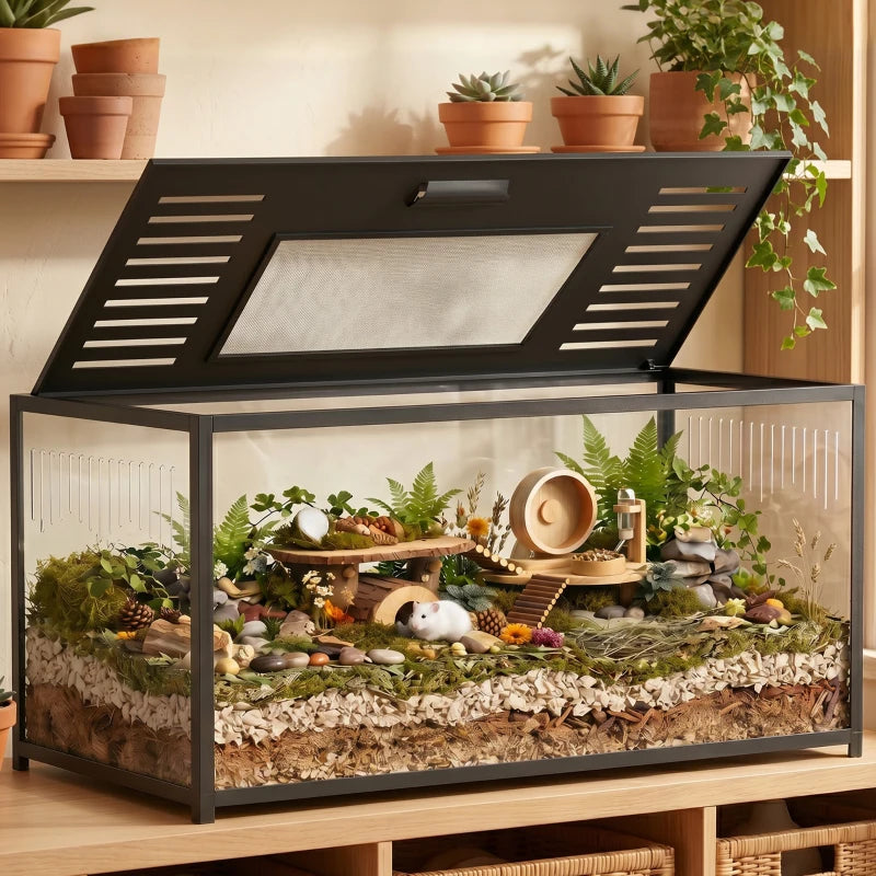 Nancy's Torgiano Knaagdierkooi - Hamsterkooi - Zwart - ± 100 x 50 x 52 cm