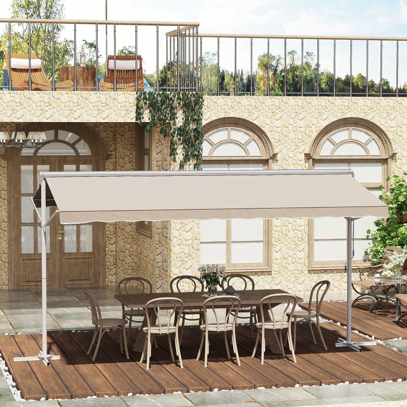 Nancy's Oswestry Tuinmarkies - Terrasoverkapping - Vrijstaande luifel - Créme- 450 x 340 cm