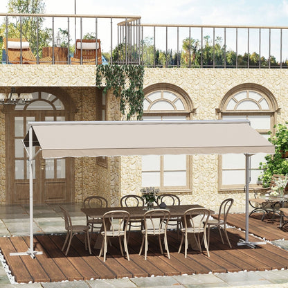 Nancy's Oswestry Tuinmarkies - Terrasoverkapping - Vrijstaande luifel - Créme- 450 x 340 cm