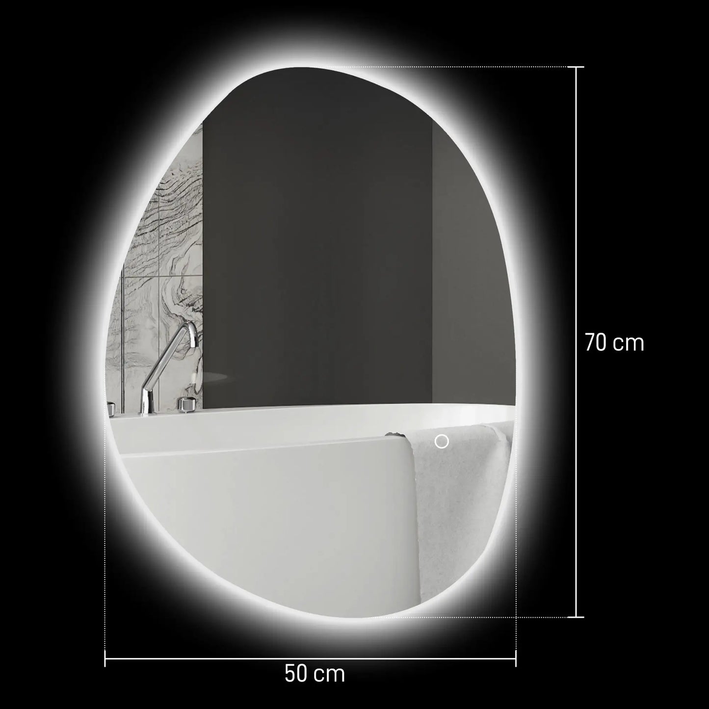 Nancy's Dazio Badkamerspiegel - Spiegel met Verlichting - Anticondensfunctie - Zilver - 70L x 5 x 50 cm