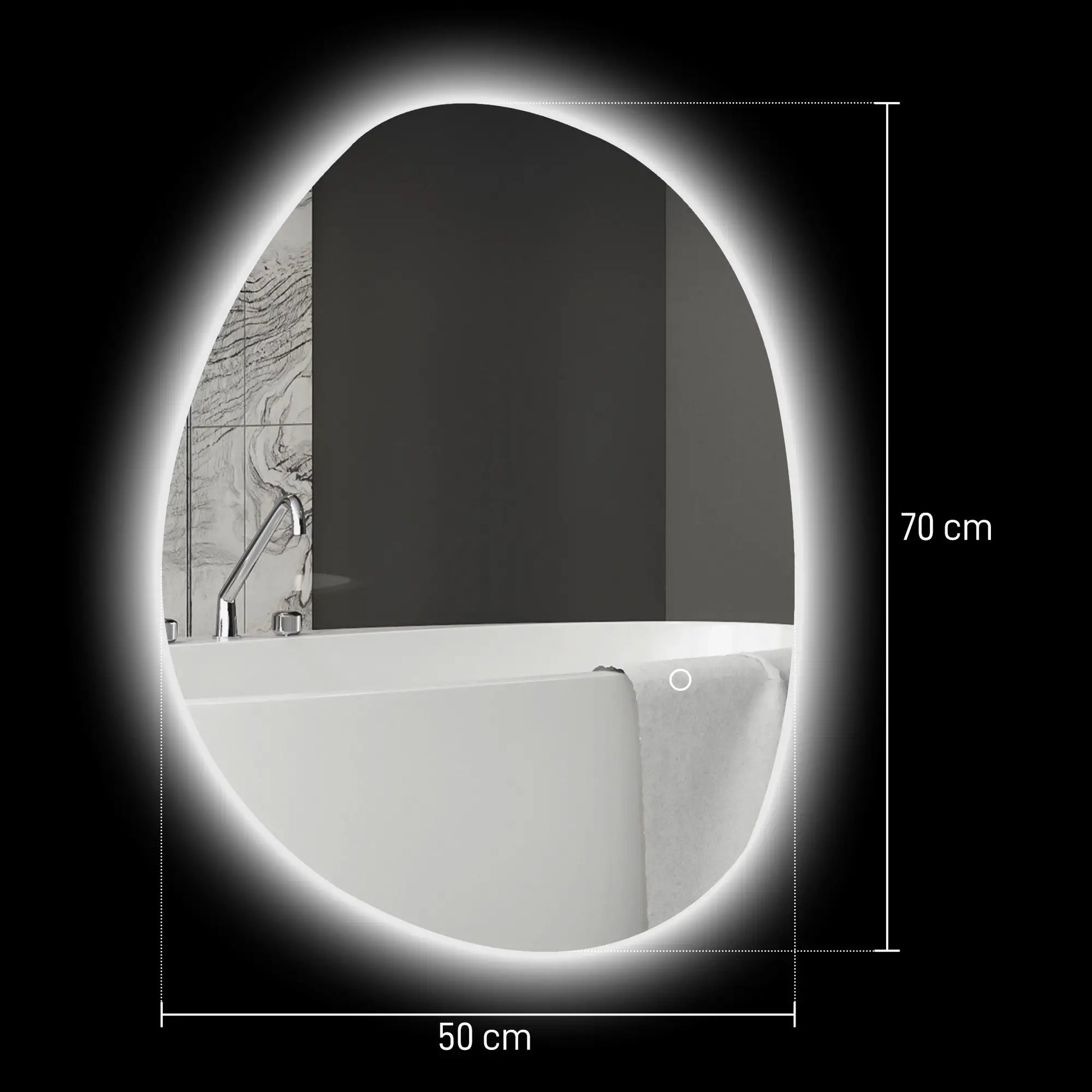 Nancy's Dazio Badkamerspiegel - Spiegel met Verlichting - Anticondensfunctie - Zilver - 70L x 5 x 50 cm