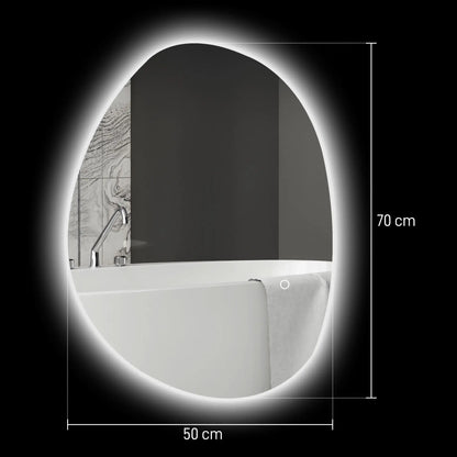 Nancy's Dazio Badkamerspiegel - Spiegel met Verlichting - Anticondensfunctie - Zilver - 70L x 5 x 50 cm