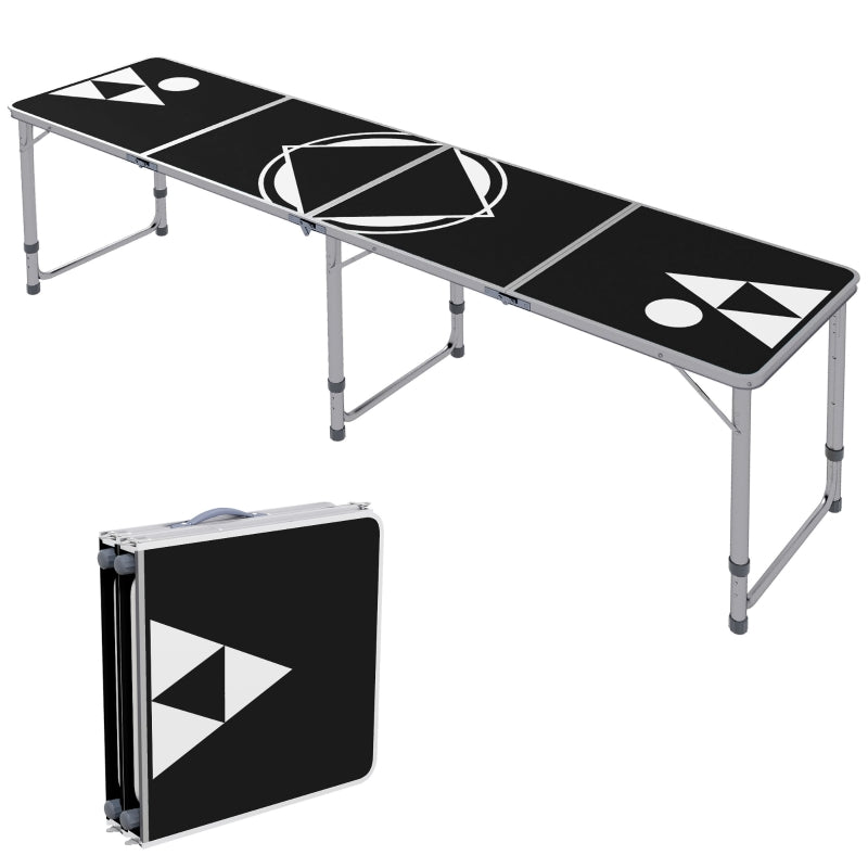 Table de pique-nique Nancy's Valdemoro - Table de camping - Pliable - Noir - ± 240 x 60 x 55 cm