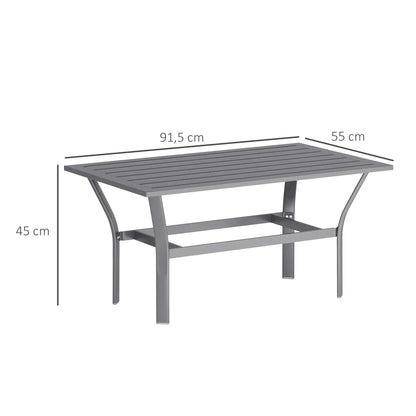 Nancy's Cormons Tuintafel - Terrastafel - Tafel voor Buiten - Grijs - Staal - ± 90 x 55 x 45 cm
