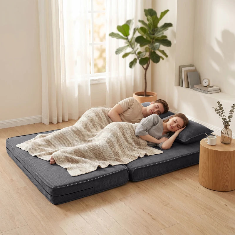 Nancy's Tavullia Slaapbank - Vloersofa - Verstelbare rugleuning - Donkergrijs - Corduroy