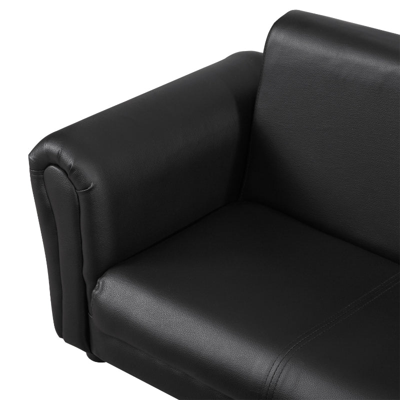 Nancy's Zorro Kinderbank Met Voetenbank - Kinderfauteuil - 2-Delige Set - Zwart