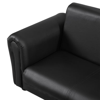 Nancy's Zorro Kinderbank Met Voetenbank - Kinderfauteuil - 2-Delige Set - Zwart