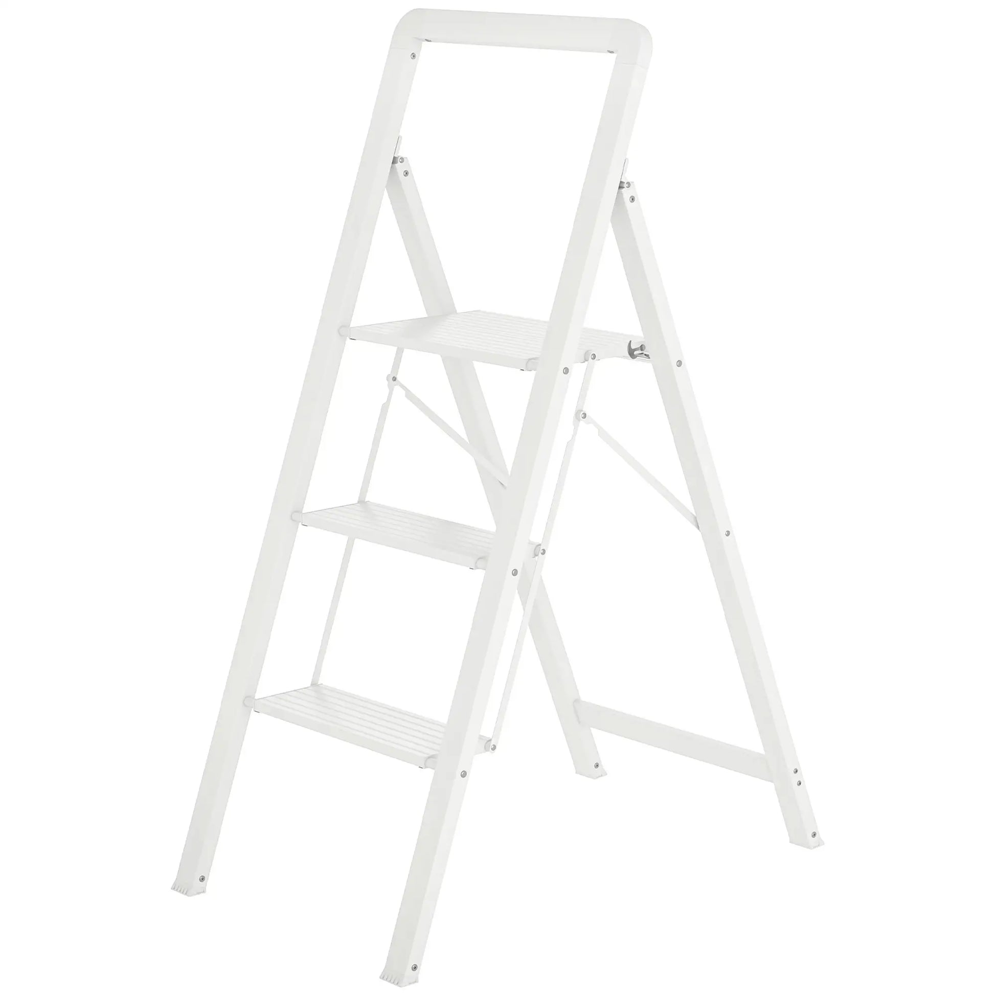 Nancy's Furore Ladder - Trap - Opvouwbaar - Wit - Aluminium - ± 65 x 40 x 105 cm