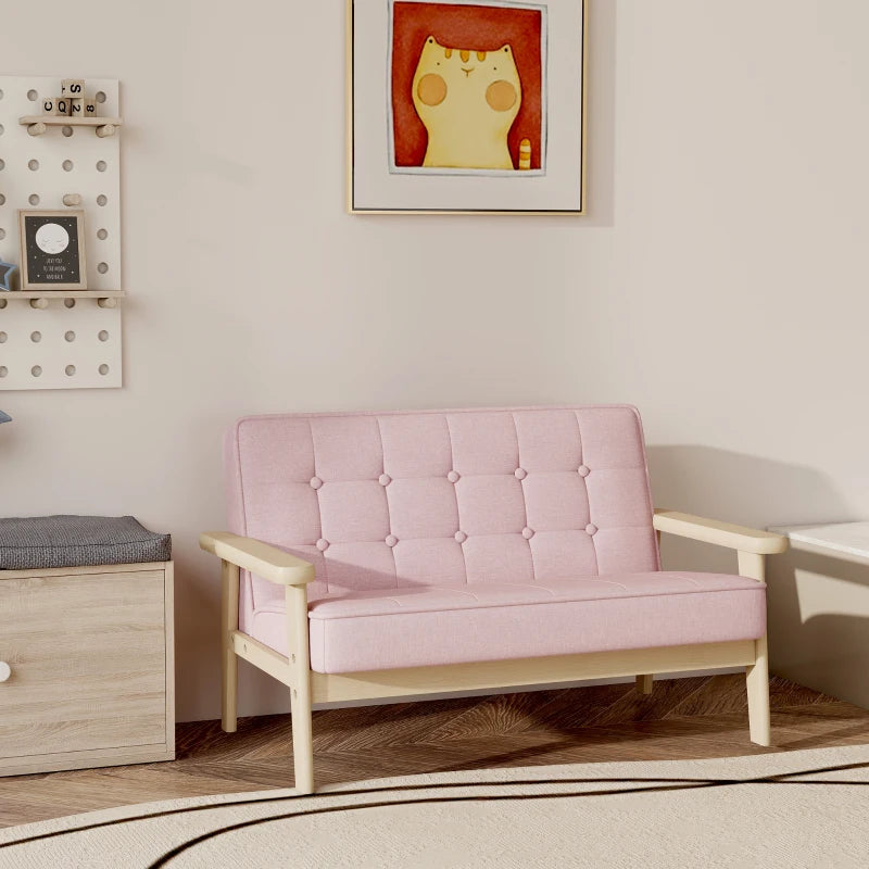 Nancy's Pessinetto Kinderbankje - Kinderstoel - Kinderfauteuil - Roze - ± 75 x 40 x 50 cm