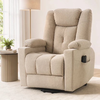 Nancy's Valstrona Sta op Stoelen - Seniorenstoel - Opsta stoel - Trilmassage & Warmte - Crèmewit