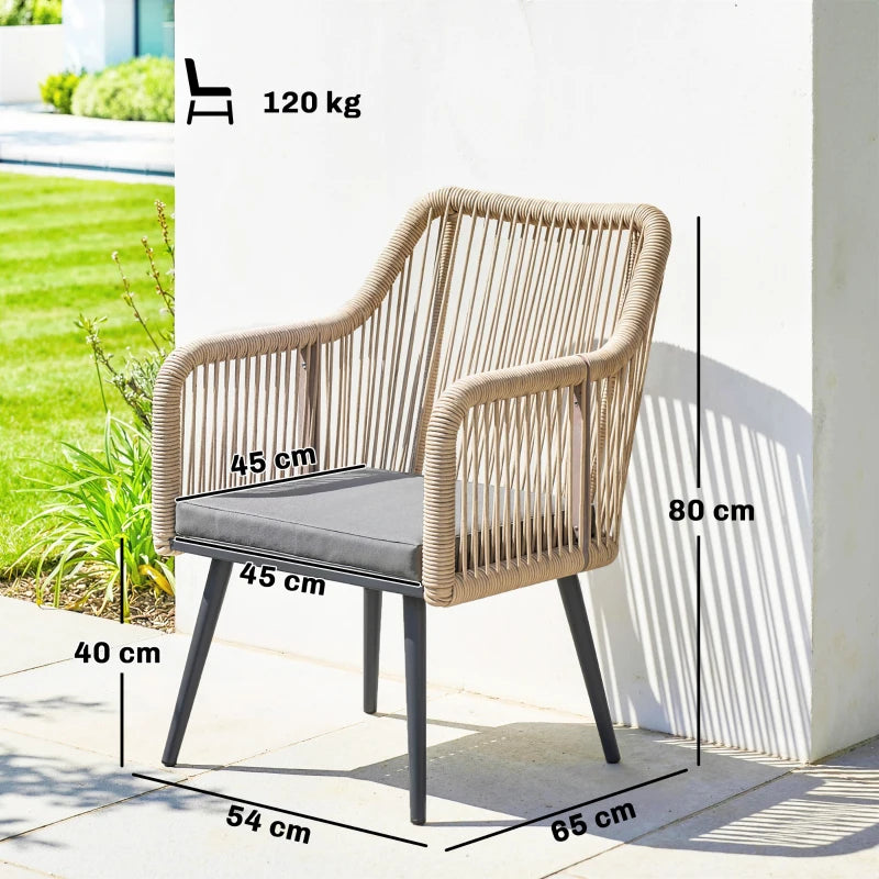 Nancy's Recco Tuinstoelen - Balkonstoelen - Loungestoelen - Set van 2 - Grijs / Bruin
