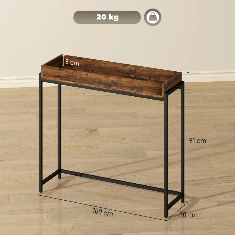 Nancy's Patti Sidetable - Consoletafel - Bijzettafel - Bruin / Zwart - ± 100 x 30 x 90 cm
