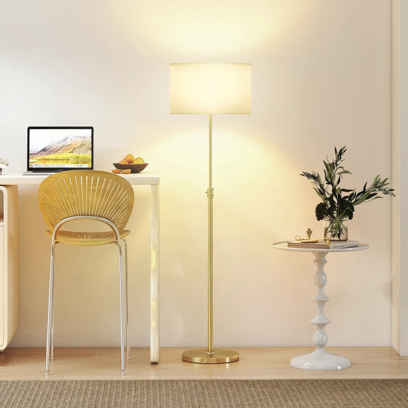 Nancy's Paese Vloerlamp - Staande lamp - In hoogte verstelbaar - Goud / Crèmewit