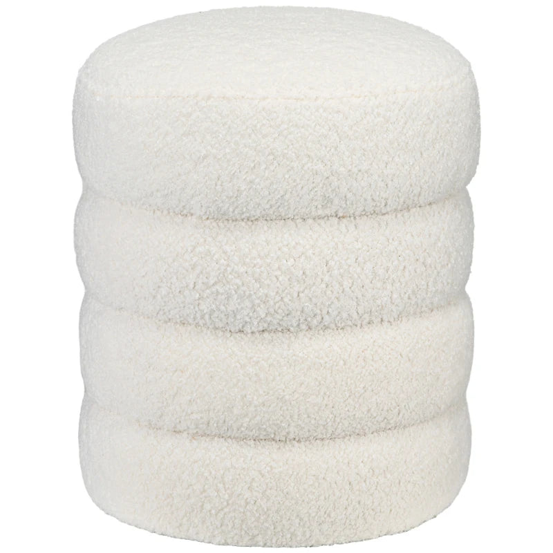Nancy's Aosta Poef - Hocker - Roomwit - Teddy - Fleece