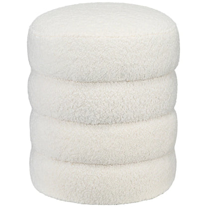 Nancy's Aosta Poef - Hocker - Roomwit - Teddy - Fleece