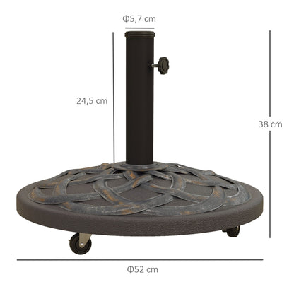 Nancy's Chorley Parasol base - Parasol stand - Bronze - Steel - Concrete - Suitable for parasol pole Ø34mm, Ø38mm and Ø48mm