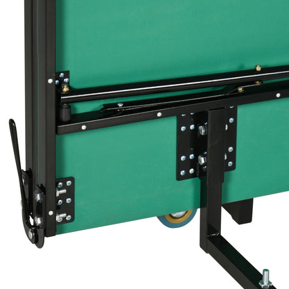 Nancy's Plymouth Tafeltennistafel, full-size, opvouwbaar, 8 wielen, incl. batjes en balletjes, groen,