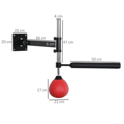 Nancy's Livramento Boksrek met Speedball & Reflexstang - In hoogte verstelbaar - Zwart / Rood