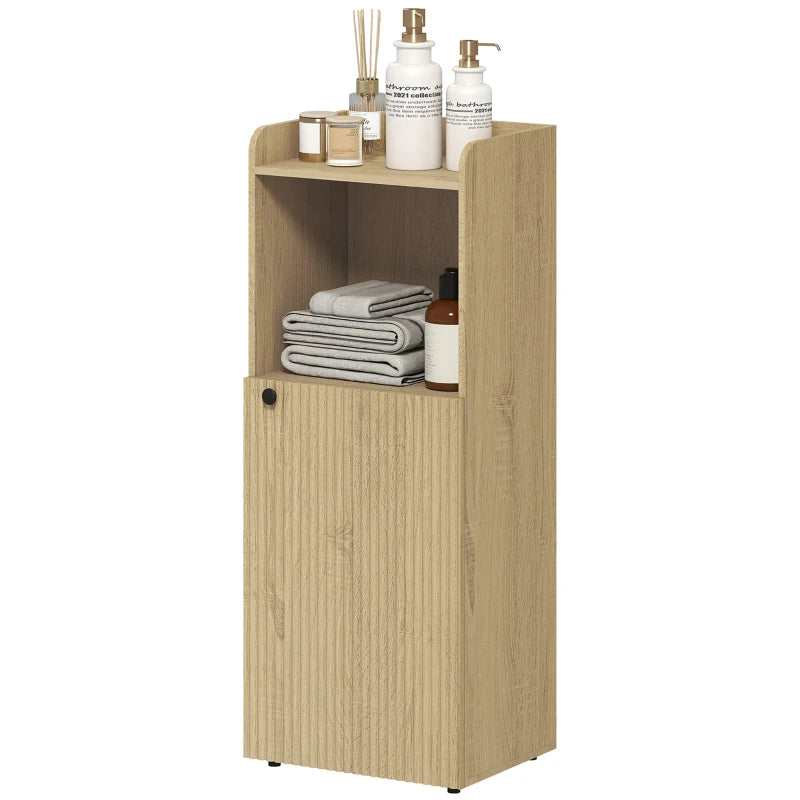 Nancy's Pederobba Badkamerkastje - Badkamermeubel - Eikenhout look - ± 40 x 30 x 105 cm