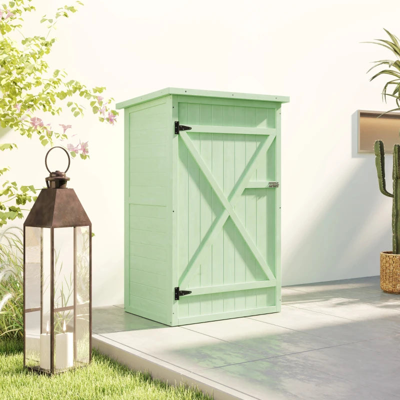 Nancy's Sacrofano Tuinkast - Tuinschuur - Buitenkast - Opbergkast voor buiten - Groen - Dennenhout - ± 75 x 55 x 115 cm